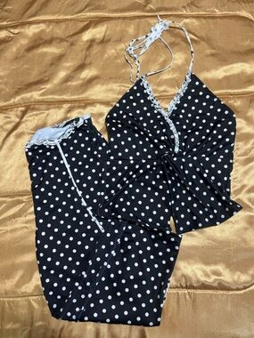 Black Polka Dot One-Piece Swimwear